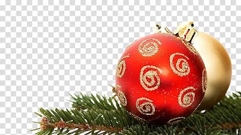 CHRISTMAS MEGA, red and beige baubles illustration transparent background PNG clipart