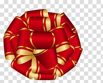 CHRISTMAS MEGA, red and yellow ribbon illustration transparent background PNG clipart