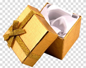 CHRISTMAS MEGA, square gold-colored box illustration transparent background PNG clipart