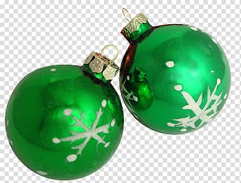 CHRISTMAS MEGA, two green baubles transparent background PNG clipart