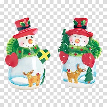 CHRISTMAS MEGA, two white-and-red snowman illustrations transparent background PNG clipart