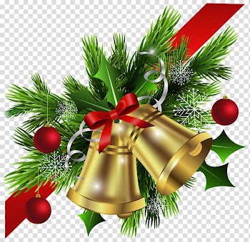 Christmas mistletoe and bell illustration, Christmas decoration , Christmas Red Bow and Bells Corner transparent background PNG clipart
