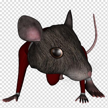 Christmas Mousies, gray mouse wearing red blanket sleeper transparent background PNG clipart