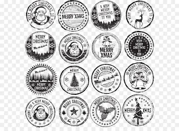 Christmas Nail art Illustration - Vintage Christmas stamp 