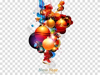 Christmas New Year's Day, Colorful Christmas Charm transparent background PNG clipart