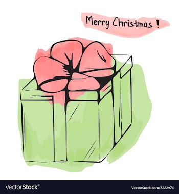 Christmas of watercolor gift box vector image