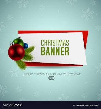 christmas origami banner with balls