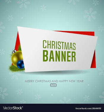 christmas origami banner with balls