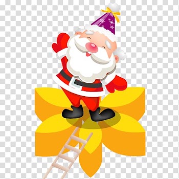 Christmas ornament art christmas decoration illustration, Santa flower transparent background PNG clipart