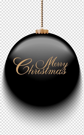 Christmas ornament, Black Christmas ball transparent background PNG clipart