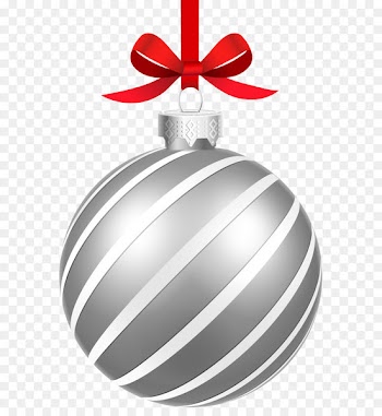 Christmas ornament Christmas decoration Clip art - Silver Striped Christmas Ball PNG Clipart Image 