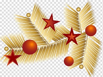 Christmas ornament Christmas decoration New Year , golden leaves transparent background PNG clipart
