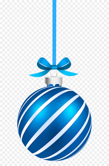 Christmas ornament Christmas decoration Santa Claus Clip art - Blue Sriped Christmas Hanging Ball PNG Clipart Image 