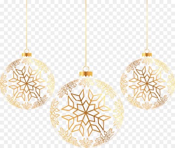 Christmas ornament Christmas tree - Three golden Christmas balls 