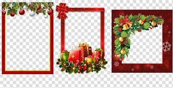 Christmas ornament Frames Christmas decoration, Red Christmas decoration box transparent background PNG clipart