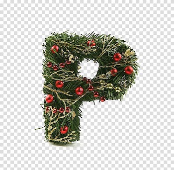 Christmas ornament Letter, Christmas alphabet art packaging transparent background PNG clipart