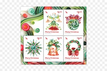 Christmas ornament Postage Stamps Christmas stamp Mail - postcard stamps 
