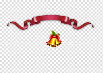 Christmas ornament , Red Ribbon transparent background PNG clipart