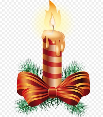 Christmas ornament Santa Claus Candy cane Candle - Candle festival fringe 