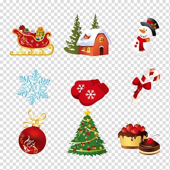 Christmas ornament Santa Claus Christmas tree, Christmas elements transparent background PNG clipart