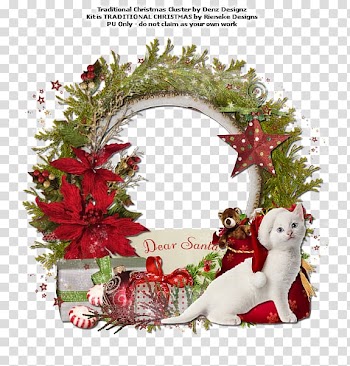 Christmas ornament Scrapbooking Frames, CLUSTER FRAME transparent background PNG clipart