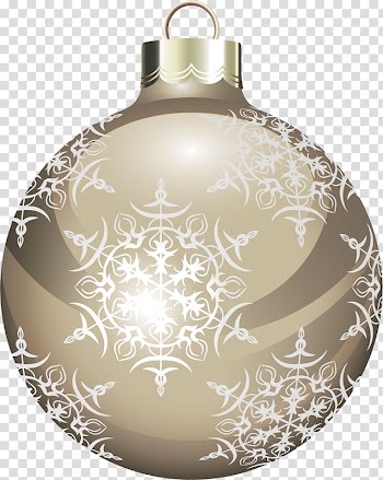 Christmas ornament Silver , Grey Christmas ball transparent background PNG clipart