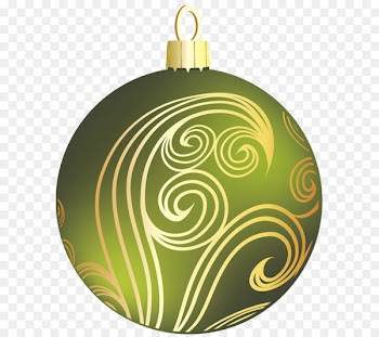 Christmas ornament Wedding invitation Clip art - Transparent Green and Gold Christmas Ball Clipart 