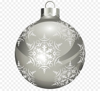 Christmas ornament White Christmas Clip art - Transparent Silver Christmas Ball Clipart 