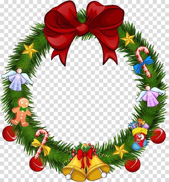 Christmas ornament Wreath Garland Santa Claus, garland transparent background PNG clipart