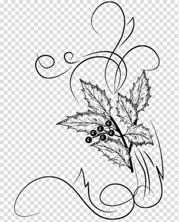 Christmas ornaments brushes, black mistletoe illustration transparent background PNG clipart