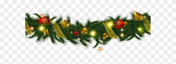 Christmas Ornaments Clipart Border - Christmas Garland Transparent Background
