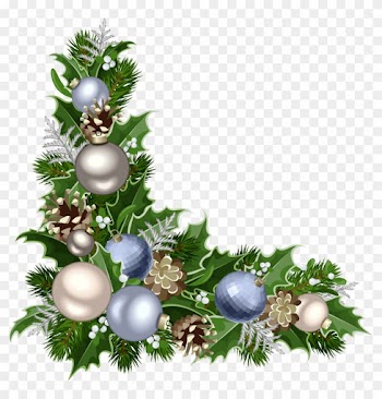 Christmas Ornaments Clipart Corner Border - Christmas Ornaments Clipart Corner Border