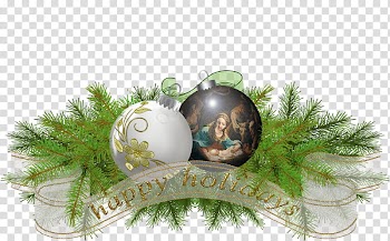 Christmas ornaments, Happy Holidays art transparent background PNG clipart