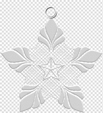 Christmas ornaments lace, white star ornament transparent background PNG clipart