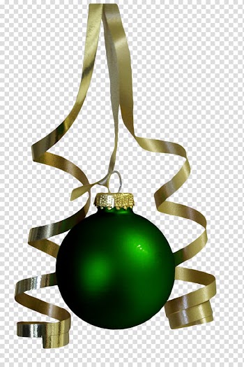 Christmas Ornaments n Ribbons s, green bauble illustration transparent background PNG clipart