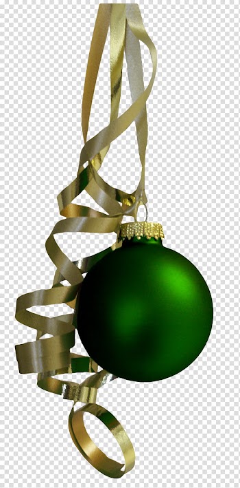 Christmas Ornaments n Ribbons s, green hanging bauble illustration transparent background PNG clipart