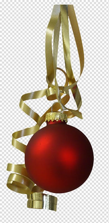 Christmas Ornaments n Ribbons s, red bauble transparent background PNG clipart