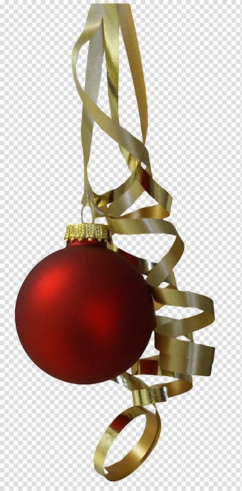 Christmas Ornaments n Ribbons s, red Christmas bauble art transparent background PNG clipart