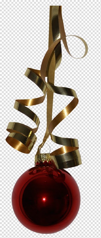 Christmas Ornaments n Ribbons s, red Christmas bauble transparent background PNG clipart