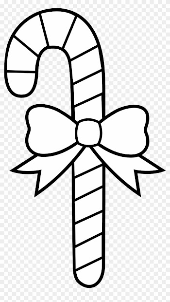 Christmas Outline Clip Art - Candy Cane Clip Art