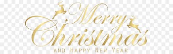 Christmas Party Clip art - Merry Christmas Gold Transparent Clip Art Image 