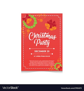 Christmas party invitation editable poster vector image