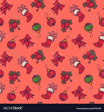  					Christmas pattern red vector image														