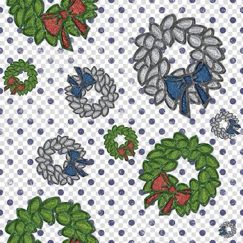 Christmas Patterns, assorted-color wreaths transparent background PNG clipart