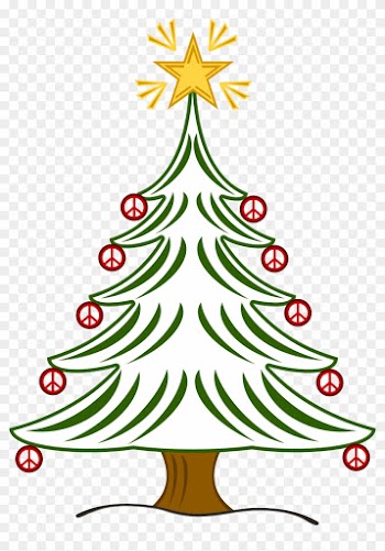 Christmas Peace Sign Clip Art - Merry Christmas Tree Simple