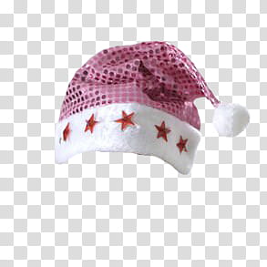 Christmas, pink and white Santa hat transparent background PNG clipart