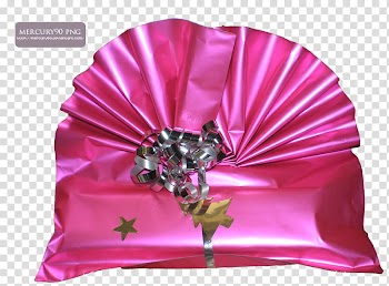Christmas, pink satin box transparent background PNG clipart