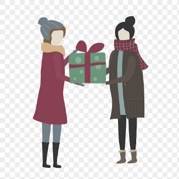 Christmas png gift giving clipart, | Free PNG - rawpixel