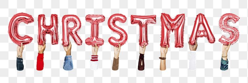 Christmas png, letter foil balloon, | Free PNG - rawpixel