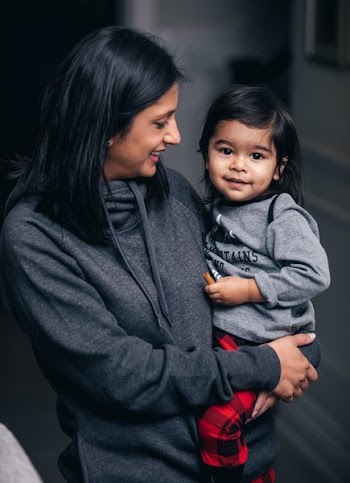 Christmas Portrait Of Mother And Toddler
